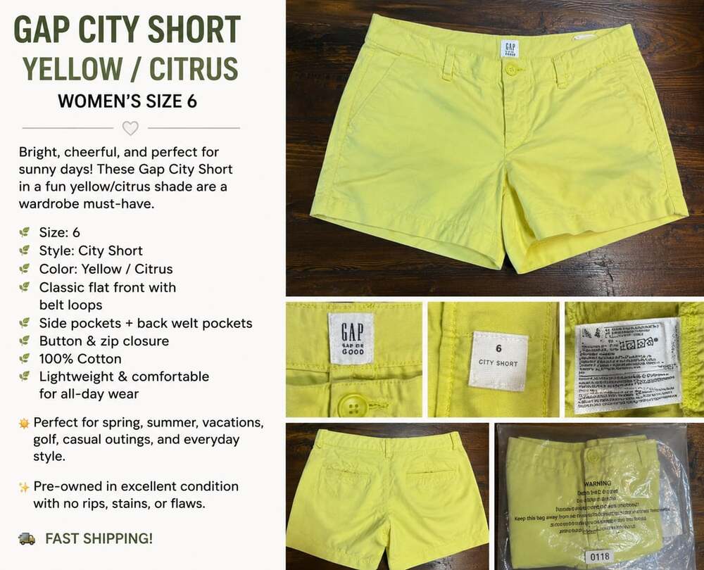 Gap City Short  Cotton Spandex Size 6